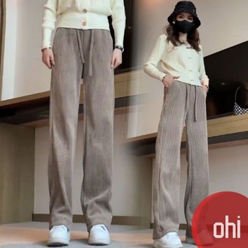 【ohi】垂感窄版直筒褲 常規款、刷毛款可選 顯瘦百搭休閒衛褲 棉褲 休閒長褲 女裝 秋冬款 GPN9401