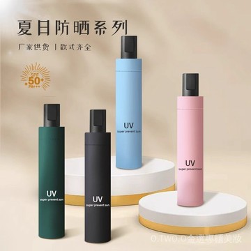 【臺灣出貨】UV傘手動折疊晴雨兩用太陽傘雨傘黑膠晴雨兩用遮陽簡約傘 ERCJ