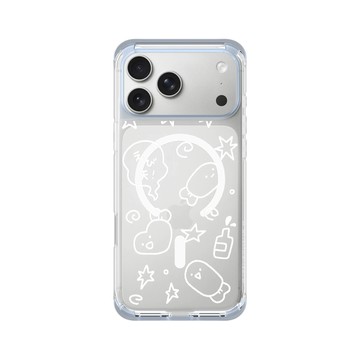 iPhone 17 Pro Max ClearX (MagSafe 兼容) 冰透藍 - 瘋狂眼珠 Crazy Eyes - 炸蝦星空漫遊