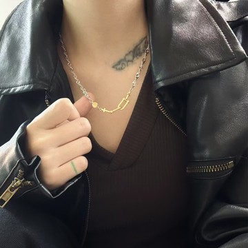 Eira Accessory U型雙扣項鍊‧925純銀項鍊‧輕奢 氣質 項鍊 鎖骨鍊 送禮 CXL0013A