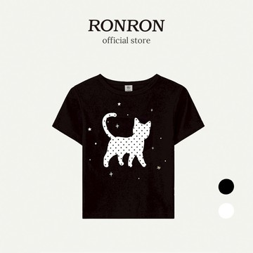 [RONRON] Starry Dot Cat T Shirts / 2色任選 韓國官方直送