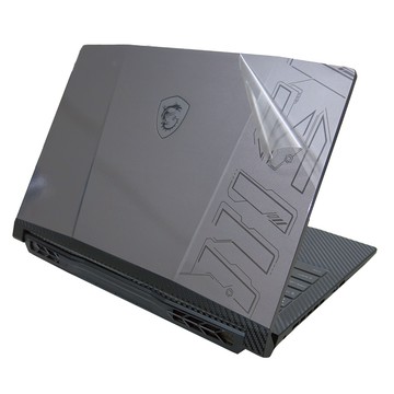 【Ezstick】MSI 微星 Pulse 15 B13V B13VFK 機身貼 含上蓋｜透明｜+鍵盤週圍｜黑色卡夢紋｜