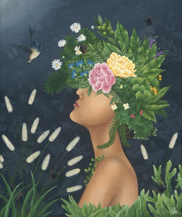 月亮女性繪畫走回本我 Moon&Woman Painting Turn Within