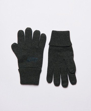 Superdry Men's Men's Vintage Logo Classic Gloves Green / Khaki Grit - Size: 1SIZE
