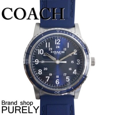コーチ COACH 時計 メンズ リビングトン ステンレス スティール ラバー ストラップ ウォッチ 腕時計 W5015 NAV ネイビー 送料無料  | LINEショッピング