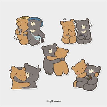 情侶熊貼紙