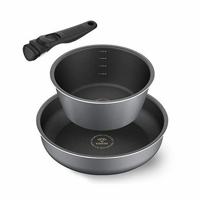 アイリスオーヤマ フライパン 鍋 セット 3点 Ih ガス火 深型 ダイヤモンドコート 目盛付き オーブン調理 着脱式ハンドル Dci S3s 通販 Lineポイント最大get Lineショッピング