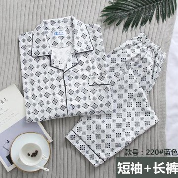 短袖睡衣男士夏季薄款中年爸爸半袖開衫中老年休閑夏天家居服套裝