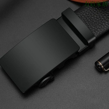 男士上班皮帶自動扣褲帶中青年商務腰帶韓潮休閒時尚簡約黑色皮帶