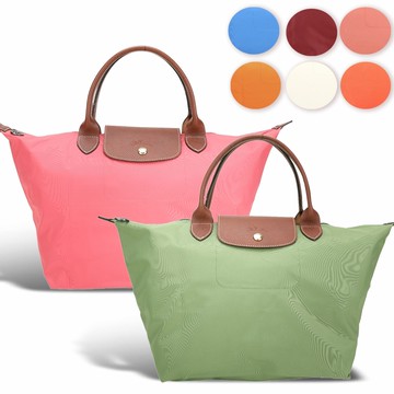 LONGCHAMP LE PLIAGE M 短提把摺疊水餃包-多色