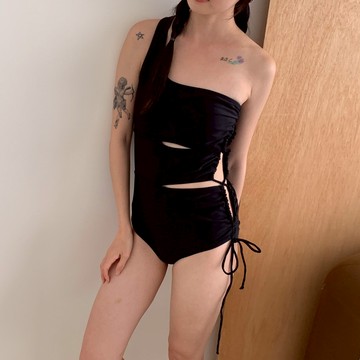 ISA_腰線殺手! 小心機鏤空設計單肩連身泳衣_58023