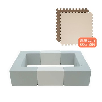Pato Pato Hipopo方塊遊樂圍欄(6入)附厚度2cm地墊6片|球池|安全圍欄|遊戲圍欄