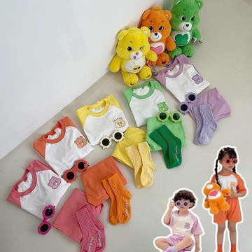 韓國童裝夏裝小童短袖套裝夏季童女童兩件套兒童衣服韓國姐弟裝