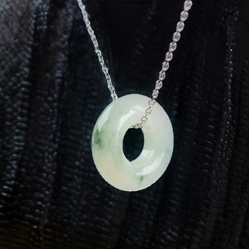 【願‧平安】冰飄花翡翠甜甜圈吊飾 | 天然緬甸玉翡翠A貨 | 送禮