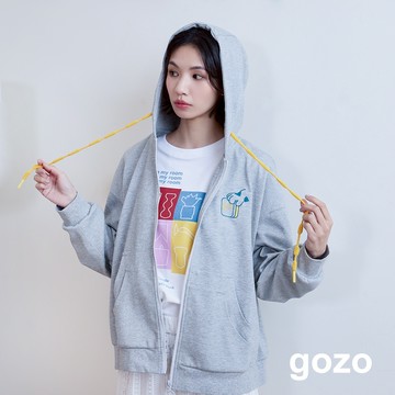【gozo】➤自摸～麻將多口袋造型帽繩連帽外套(灰色/深灰_F) | 女裝 圓領 休閒