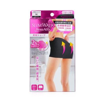 SlimWalk Buttocks Shorts for Sports, #Black (Size: M)1pair