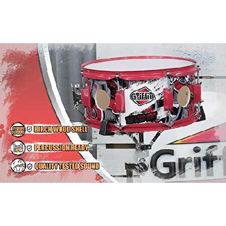 GRIFFIN Snare Drum Birch Wood Shell 14 X 6.5 Inch Oversize 2.5