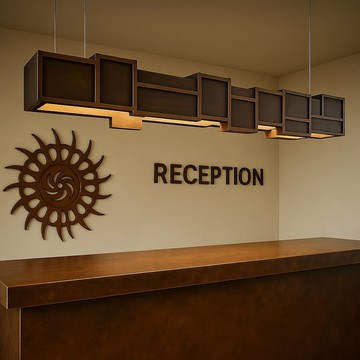 適用於酒吧、飯店和接待處的銅工業吊燈