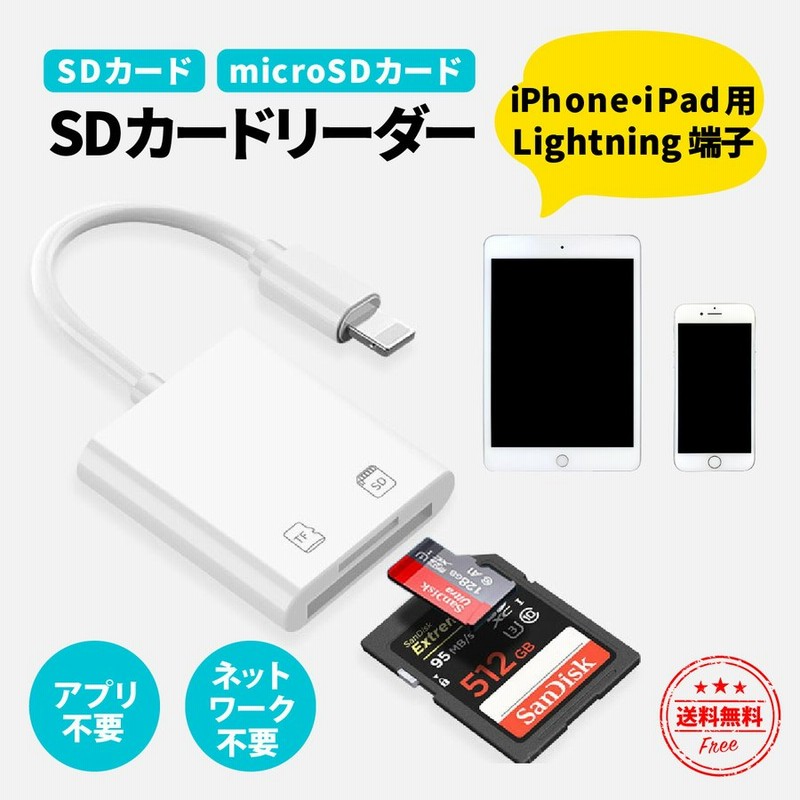 SDカードリーダー iPhone iPad専用 Lightning カメラリーダー 転送 バックアップ Micro SD メモリー 小型 画像 写真 動画 通販 LINEポイント最大0.5%GET | LINEショッピング SDカードリーダー iPhone iPad専用 Lightning カメラリーダー 転送 バックアップ Micro SD メモリー 小型 画像 写真 動画 通販 LINEポイント最大0.5%GET | LINEショッピング