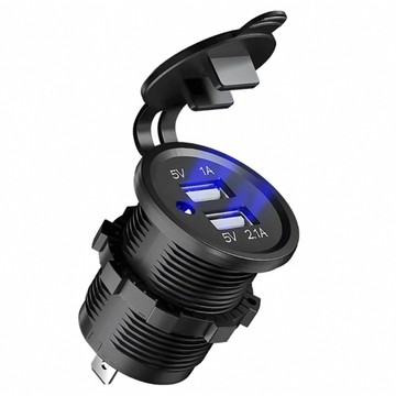 mr king  小u  手機充電 雙USB 附保險絲線組 亮面防水 12-24V 通用 勁戰 bws 雷霆