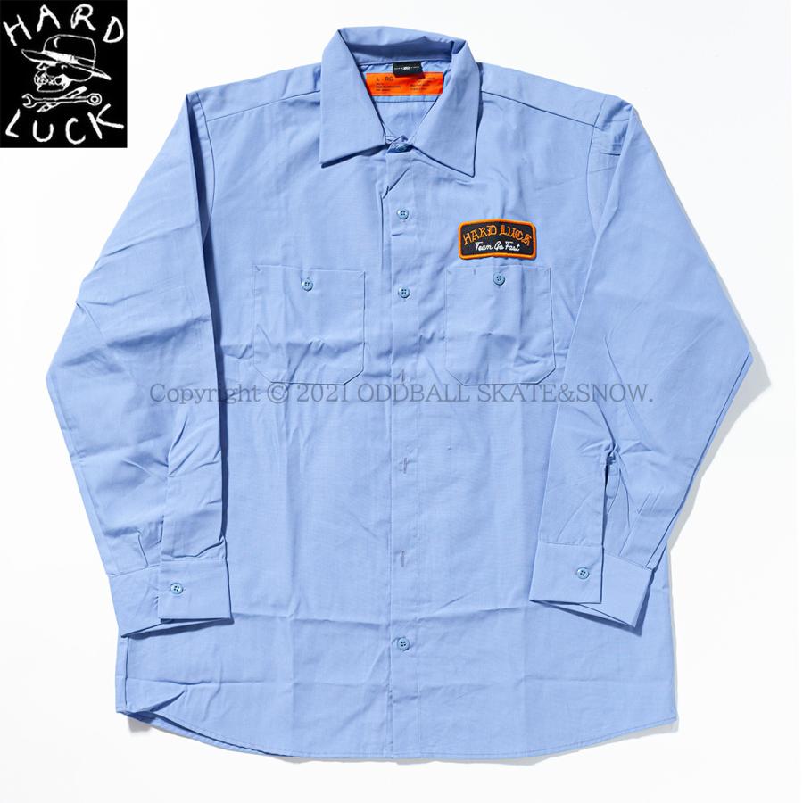 HARD LUCK POOL SERVICE L/S WORK SHIRT blue ハードラック フランネル