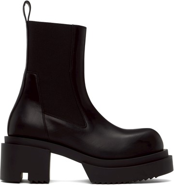 Rick Owens 黑色 Hollywood Beatle Bogun 切尔西靴