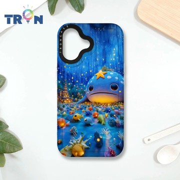 TRON IPHONE 16 奇幻大鯨魚 MAGSAFE 磁吸 防摔 太空殼 透白 手機殼