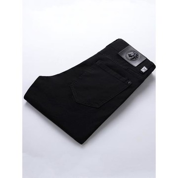 冬季厚款黑色牛仔褲男彈力修身小腳休閑大碼長褲加絨褲子2025新款