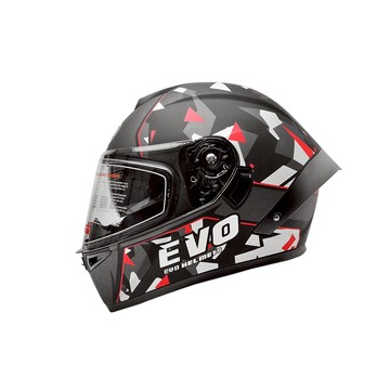 EVO 安全帽 CA-969 幾何彩繪 消光黑紅 耳機槽 眼鏡溝槽 內墨鏡 全拆洗 全罩