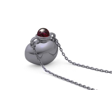 個性化刻字水瓶項鍊 石榴石花瓶吊墜 925純銀安芙蘭花瓶鎖骨鍊