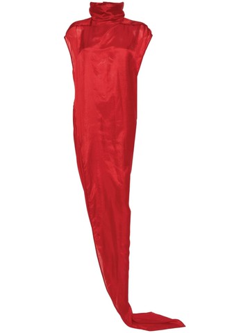 Rick Owens - Edfu T asymmetric dress - women - Silk/Buffalo Horn - 42 - Red