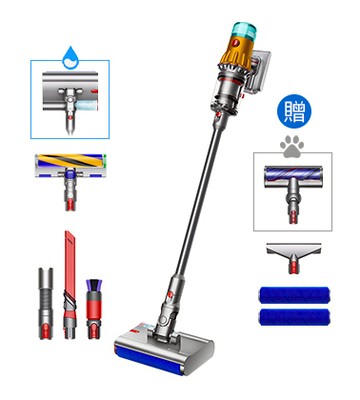 【領券再折】Dyson V12s Detect Slim Submarine™ 乾濕全能洗地吸塵器 黃色 (升級版寵物家庭組)
