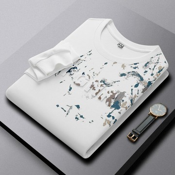 【新款熱賣】【雙面拉架棉】秋季新款長袖現貨圓領純色輕商務簡約衛衣衫