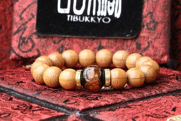 精工老料滿花六道木手珠 10mm 金沙琉璃隔珠 客製化串珠設計 佛珠