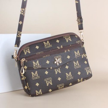 媽媽斜挎中年軟皮休閑單肩包