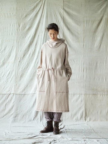 復古文青 / 羊毛混紡針織連身裙 / 休閒袍子