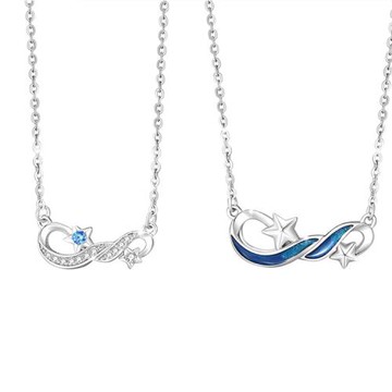 RJ New York 無限的愛麻花環星星男女情人項鍊(男女款可選)