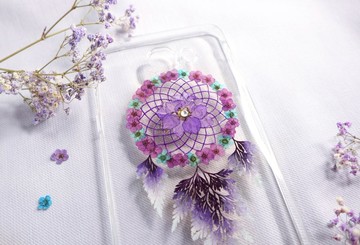 押花捕夢網手機殼 | 紫、藍色