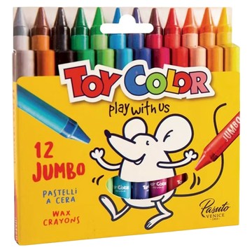TOY COLOR 胖胖無毒安全油蠟筆 3歲以上  12支  12色