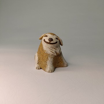 微笑的黃金獵犬/陶塑公仔/原創