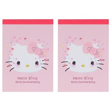 hello kitty 50週年迷你便條紙-粉嫩腮紅  粉嫩腮紅  100張  2入