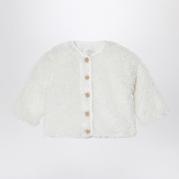 Milk-white shearling-effect jacket