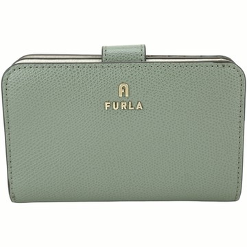 FURLA Camelia 字母拱門金屬標誌釦式中夾(綠色)