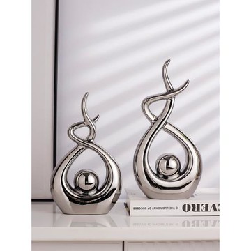 現代輕奢電鍍銀軟裝擺件家居客廳酒柜電視柜裝飾品創意桌面擺設