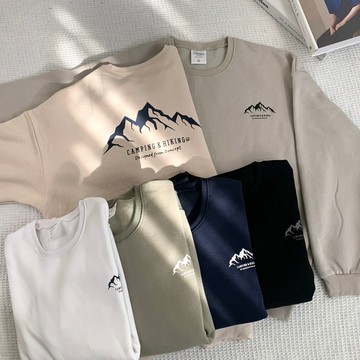 【KT USA】韓國山脈CAMPING&HIKING內刷毛大學T 長袖 刷毛 保暖大學T 情侶T 男女可穿 80517