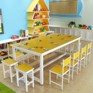 繪畫桌 小學生兒童課桌椅培訓桌輔導班手工美術繪畫畫桌畫室學習桌【MJ18372】