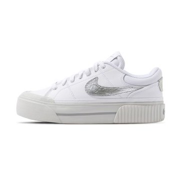 Nike Court Legacu Lift 女 白銀 休閒 小白鞋 皮革 厚底 運動 休閒鞋 HQ2307-100