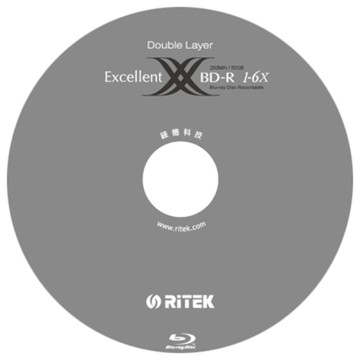 錸德 Ritek 藍光 X版 BD-R 6X DL 50GB 可燒錄光碟片(50片)