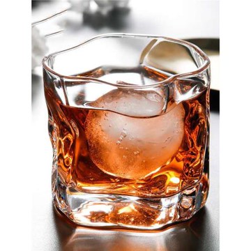 日式描金玻璃杯洋酒杯子威士忌杯不規則啤酒杯扭紋杯水杯果汁酒杯