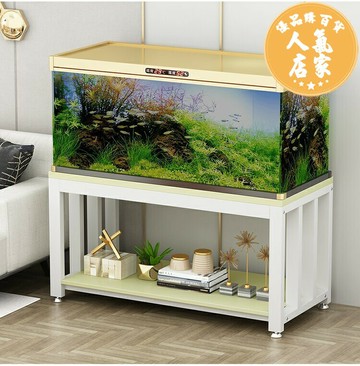 魚缸底櫃 雙層魚缸架承重底座底架鐵藝實木鋼木水族箱底櫃客廳小型簡易多層